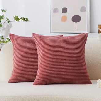 Home Brilliant Corduroy Throw Pillow Covers (2-Pack)