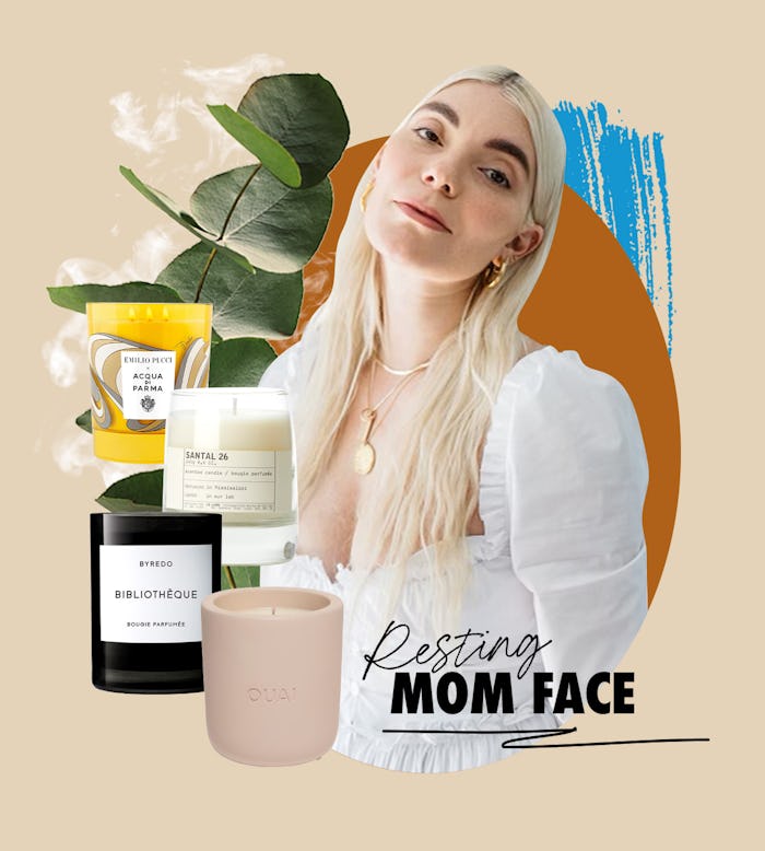 A collage with the author Carly Cardellino and her choice of the best-smelling candles