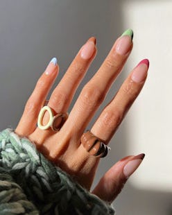 colorful French tip nails