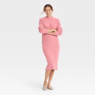 A New Day Long Sleeve Ribbed Knit Sweater Dress