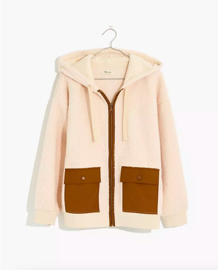 Madewell's (Re) sourced Fleece Hooded Zip Jacket. 