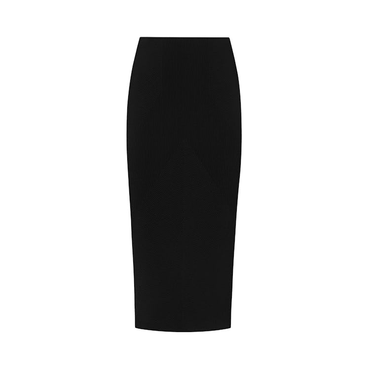 GAUGE81 black knit pencil skirt.
