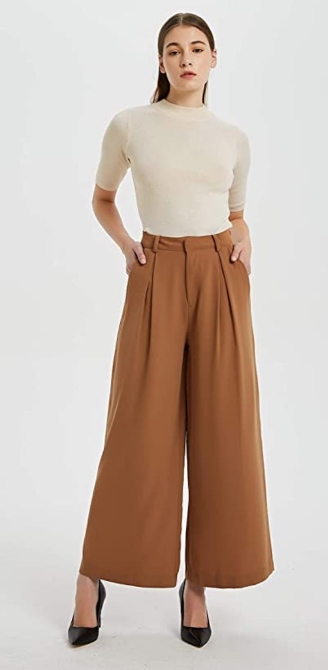 Tronjori High-Waist Casual Wide Leg  Trousers 