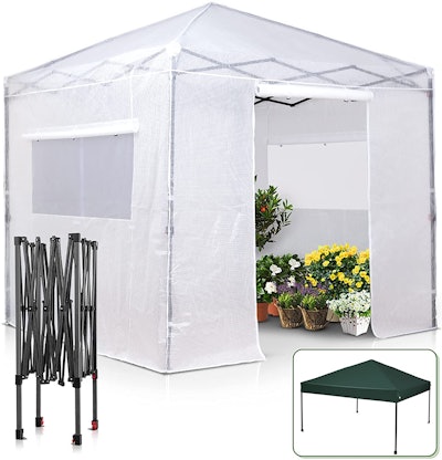 EAGLE PEAK 8' x 8' Portable Walk-in Greenhouse and Canopy Tent