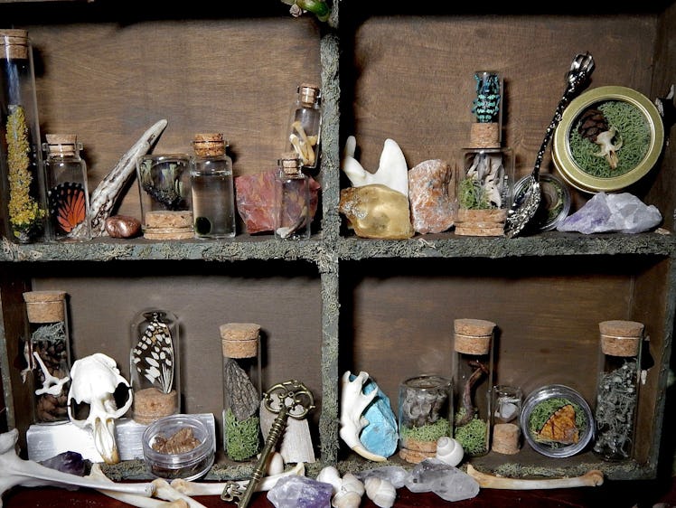 A mystery box from Etsy has tons of dark cottagecore home decor. 