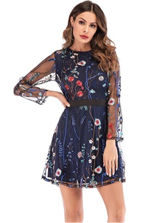 Milumia Floral Embroidery Party Dress