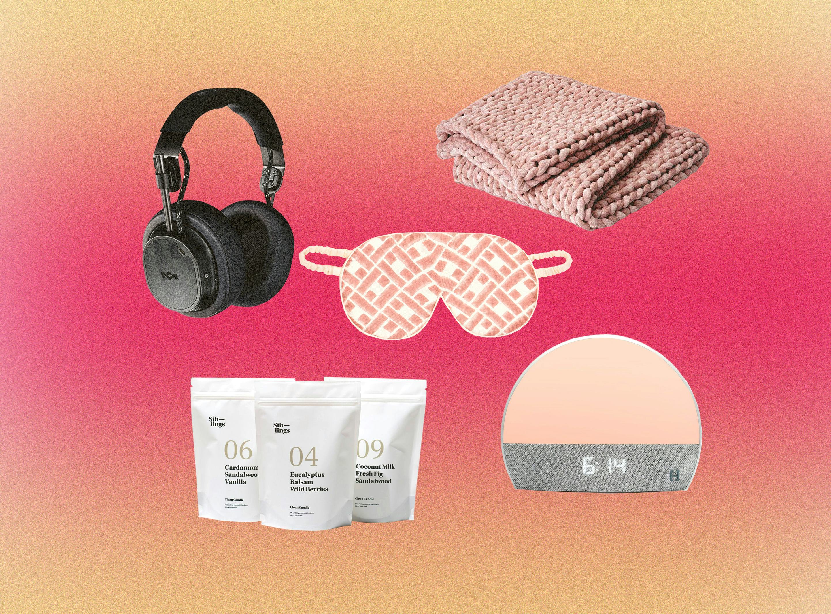 A collage of 5 gifts for anyone living with anxiety