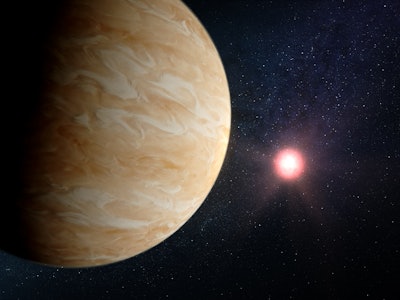 Illustration showing what exoplanet GJ 1214 b could look like based on current information. 