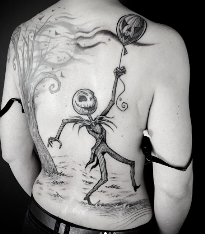 Jack Skellington Nightmare Before Christmas back tattoo