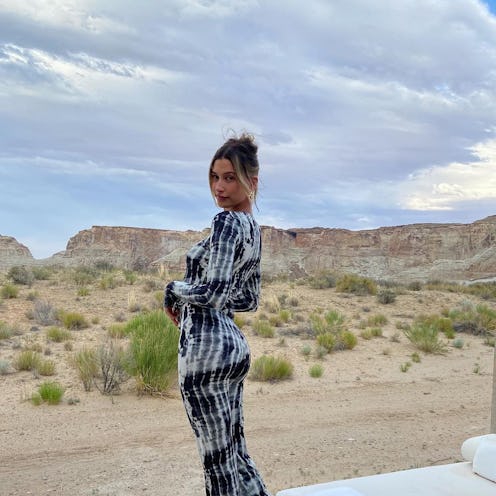 Hailey Bieber's outdoorsy style consists of sweats and matching sets.