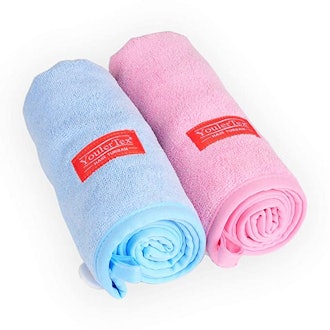 YoulerTex Microfiber Hair Towel Wrap (2-Pack)