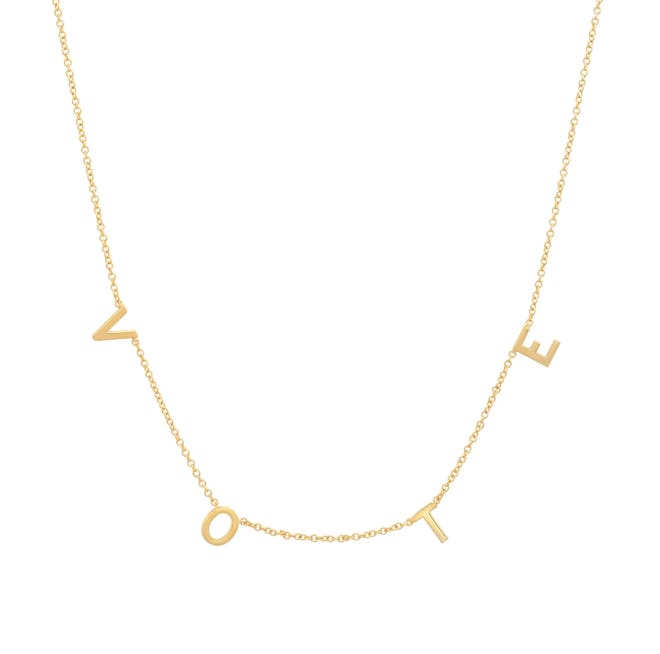 BYCHARI's gold-plated Vote necklace