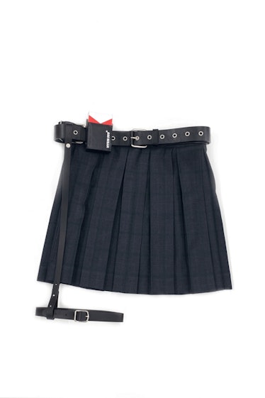 Pleated Skirt With Leather Belt Hyein Seio