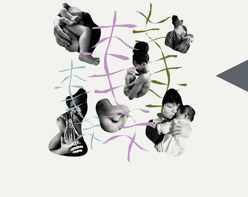 Illustration of women holding babies.