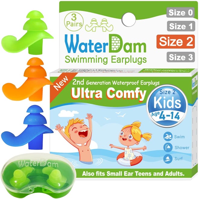 WaterDam Swimming Earplugs (3 Pairs)