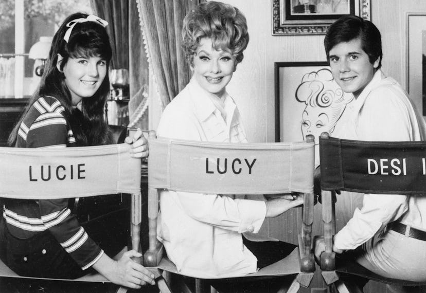Lucille Ball with her children, Lucie and Desi, Jr.