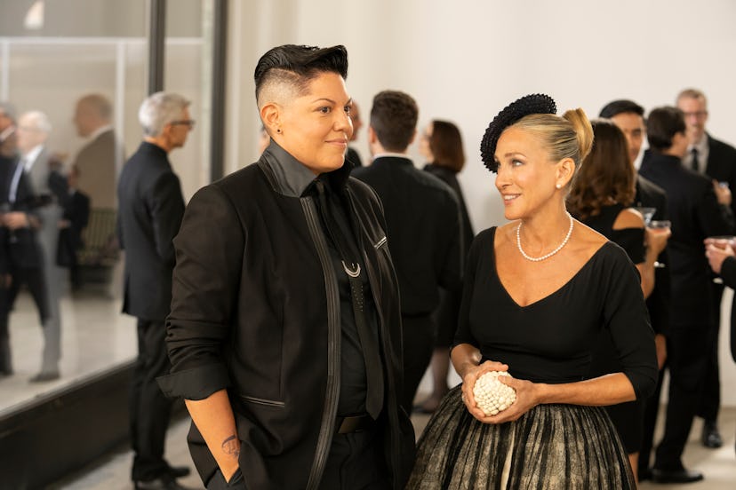 Sara Ramirez and Sarah Jessica Parker in And Just Like That via Warner Media Press Site