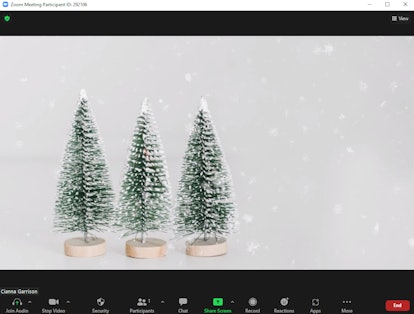 These Christmas tree Zoom backgrounds feature so many cute pine trees.
