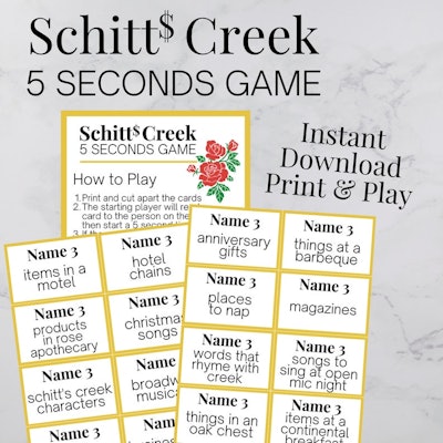 Schitt's Creek 5 Seconds Game Digital Download