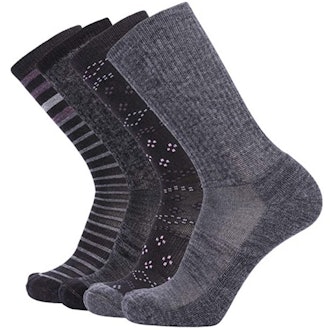EnerWear Merino Wool Hiking Socks (4 Pack)