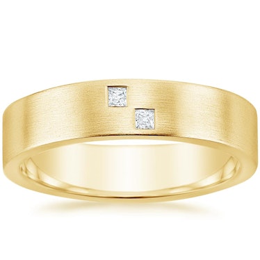 A brushed gold diamond band by Brilliant Earth