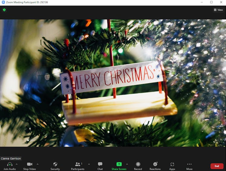 These Christmas tree Zoom backgrounds feature cute signs and more.
