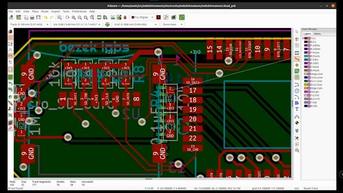 Nintendo Switch ornament circuit board