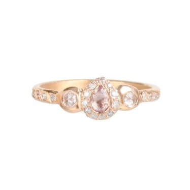 A pink sapphire engagement ring by Elisa Solomon