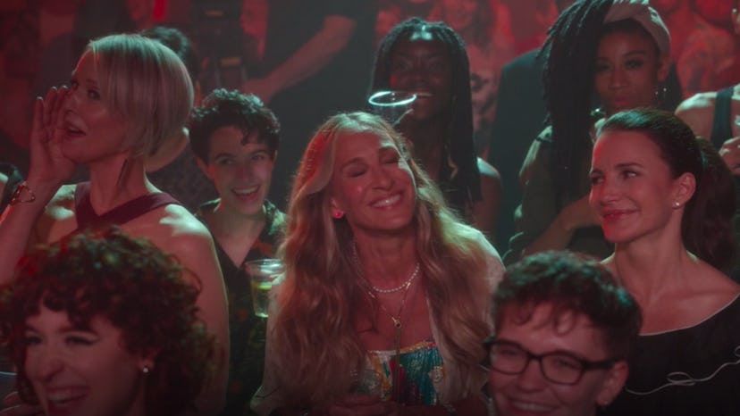 Miranda, Carrie, and Charlotte at a comedy show in And Just Like That...