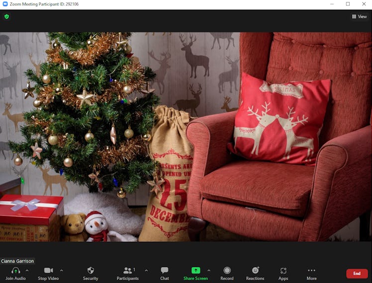 These Christmas tree Zoom backgrounds feature such pretty decorations.