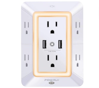POWRUI 6-Outlet Extender with 2-USB Charging Ports