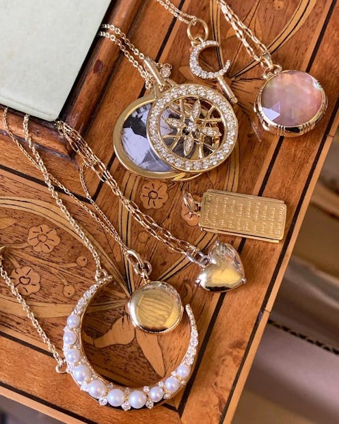Locket necklaces by Monica Rich Kosann.