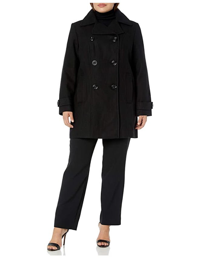 Anne Klein Plus Size Double Breasted Coat