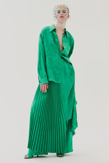 Christopher John Rogers green skirt suit