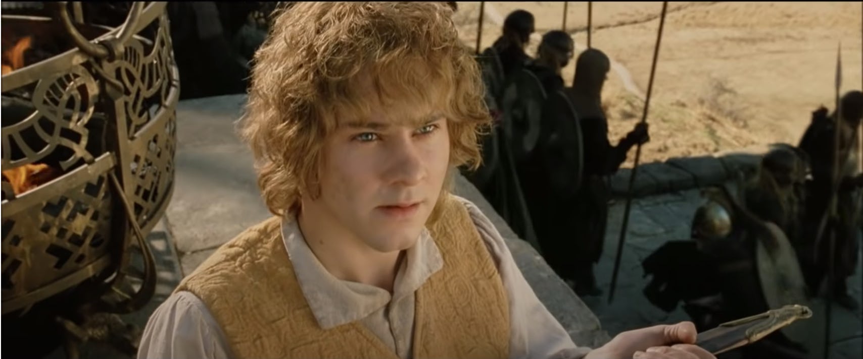 Dominic Monaghan plays the hobbit Merry Brandybuck, who joins his friends Frodo, Sam, and Pippin in &hellip;