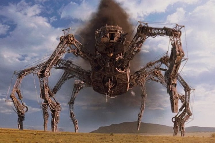 A large spider- like robot vehicle in the movie 'Wild Wild West'