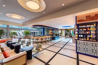 The lobby of Moxy South Beach