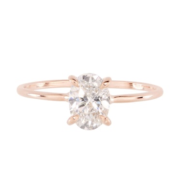 An oval diamond engagement ring by Catbird
