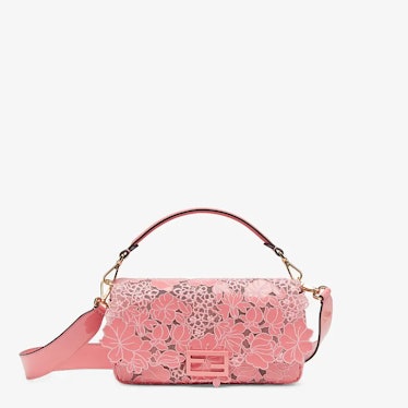 Fendi Embroidered Pink Patent Leather Bag