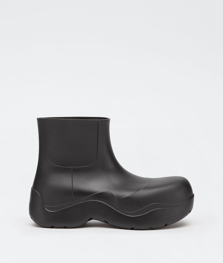 Bottega Veneta black rubber boots.