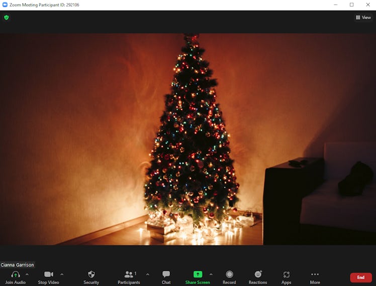 These Christmas tree Zoom backgrounds include pretty lit trees.