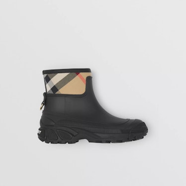 Burberry black rain boots.