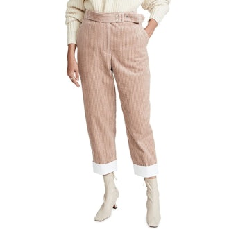 3.1 Phillip Lim Utility Corduroy Buckled Cropped Trousers