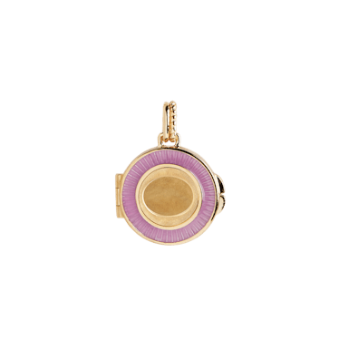 Round gold and resin locket by Maria Black