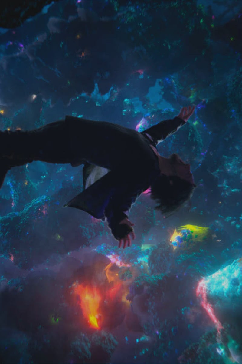 Peter Parker floating in the multiverse