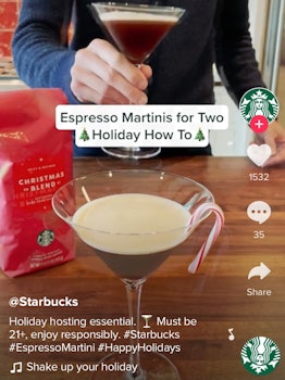 Starbucks posted a TikTok recipe for espresso martinis.