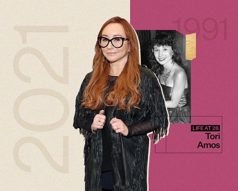 Tori Amos at age 28 and today.
