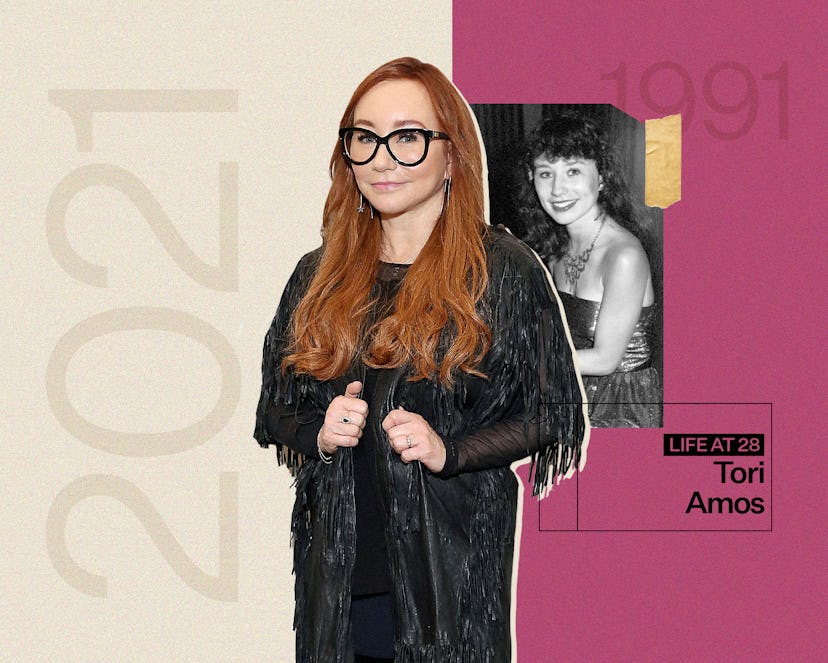 Tori Amos at age 28 and today.
