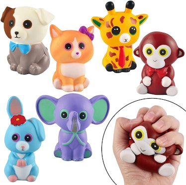 JOYIN 6 Pack Squishy Animal Toy