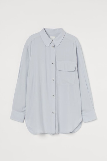 Shirt Jacket in Light Blue from H&M.